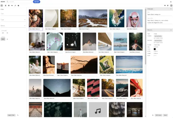 adam preview image of user interface